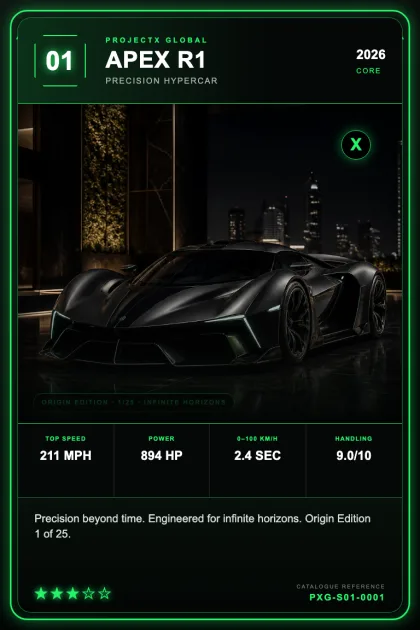 Automotive collectible card preview
